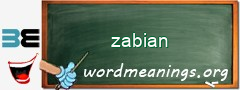 WordMeaning blackboard for zabian